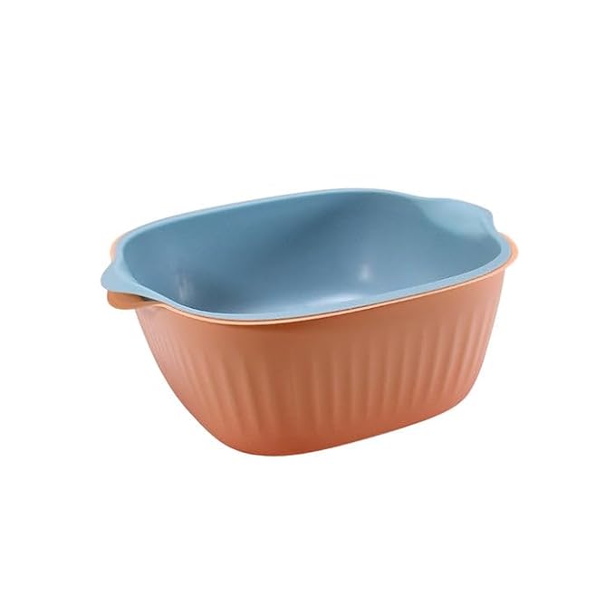 Kitchen Bowl Plastic Washing Bowl and Strainer Drainer Basket for Home & Kitchen USE