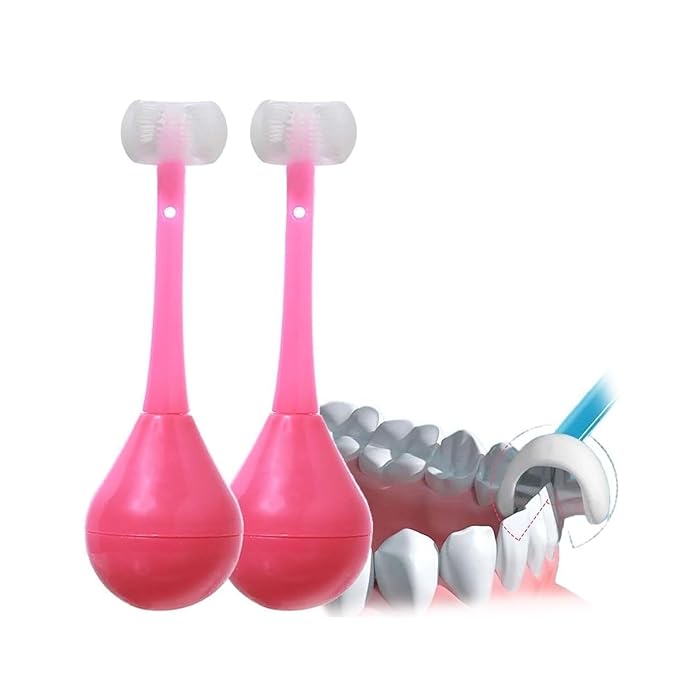 3-Sided Soft Bristle Toothbrush with Silicone Head – Inverted Training Toothbrush for Children Aged 2-12, Gentle Oral Care for Children